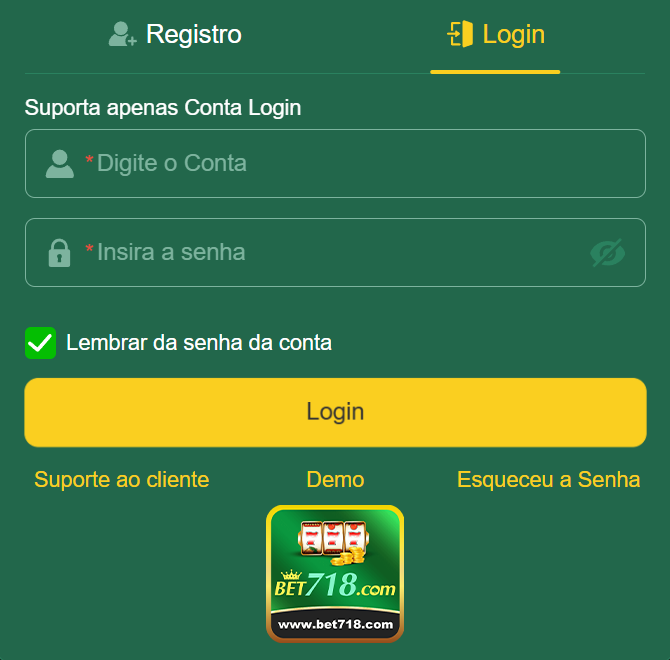 Login seguro na bet718.com